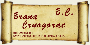 Brana Crnogorac vizit kartica